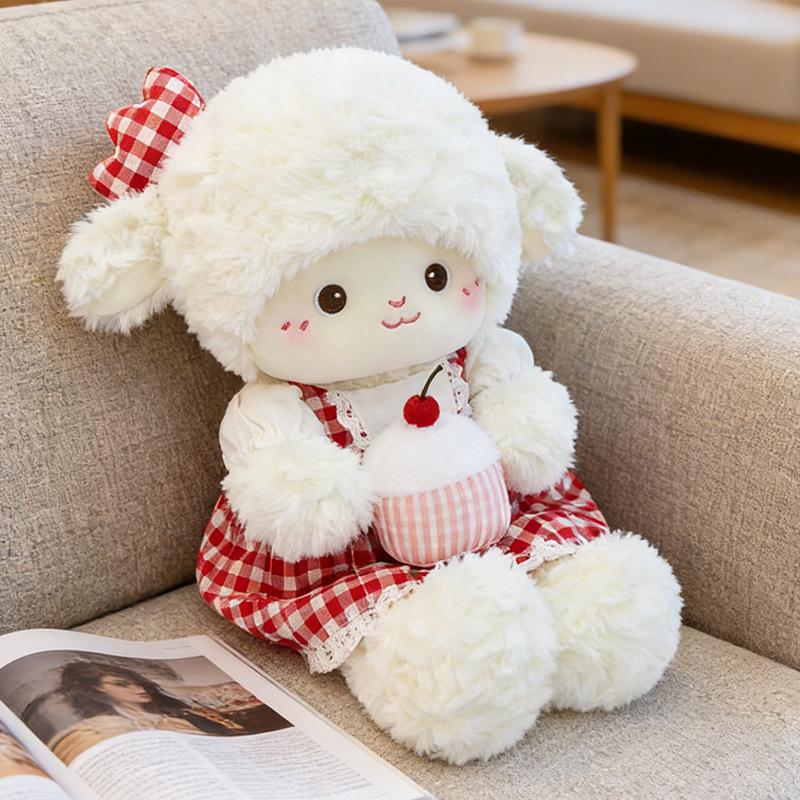 Adorable Cartoon Cherry Sheep Plush Toy - Perfect Healing Companion and Gift for Girls
