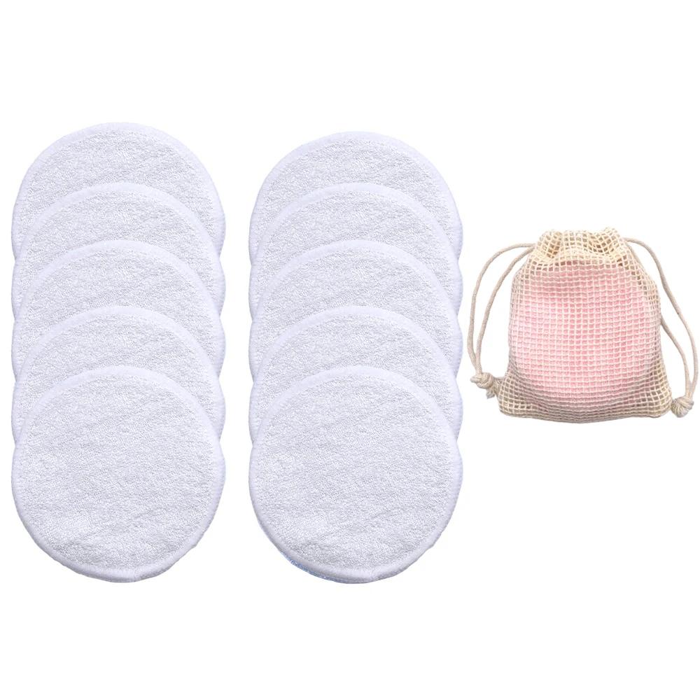10PC Reusable Makeup Remover Pads Washable Round Bamboo Make Up Pads Cloth Nursing Pads Skin Cleaning SkinCare Tools