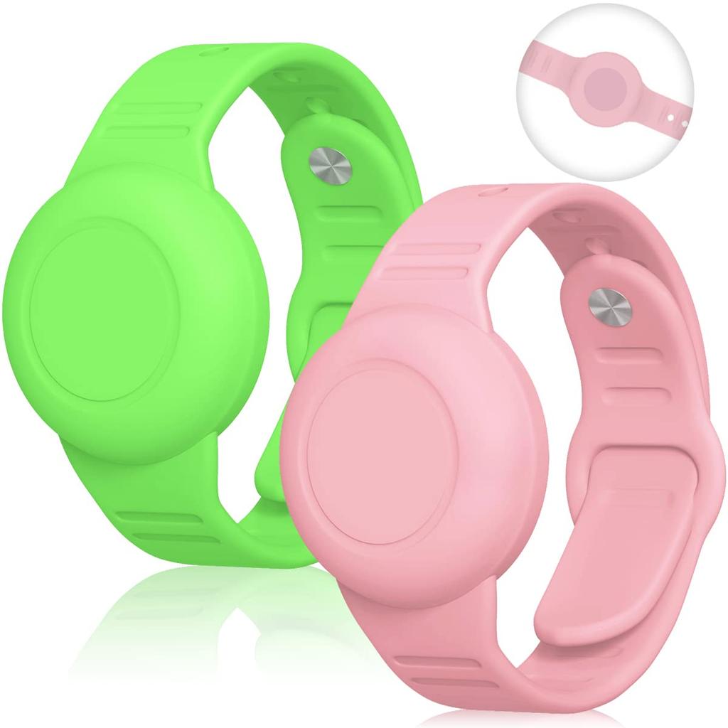 SUIHUOJI Airtag Bracelet for Kids Waterproof Silicone Wristband Full Case Cover for Apple Airtag