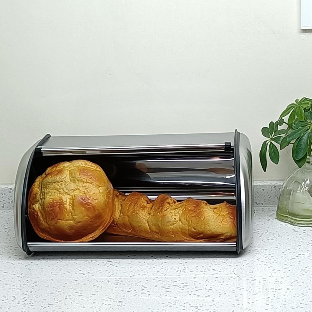 Verzinktes Eisen Bambusabdeckung Brotkasten Haushalt Eisen Aufbewahrungsbox Küche Gebäckaufbewahrung Metall Versiegelte Box