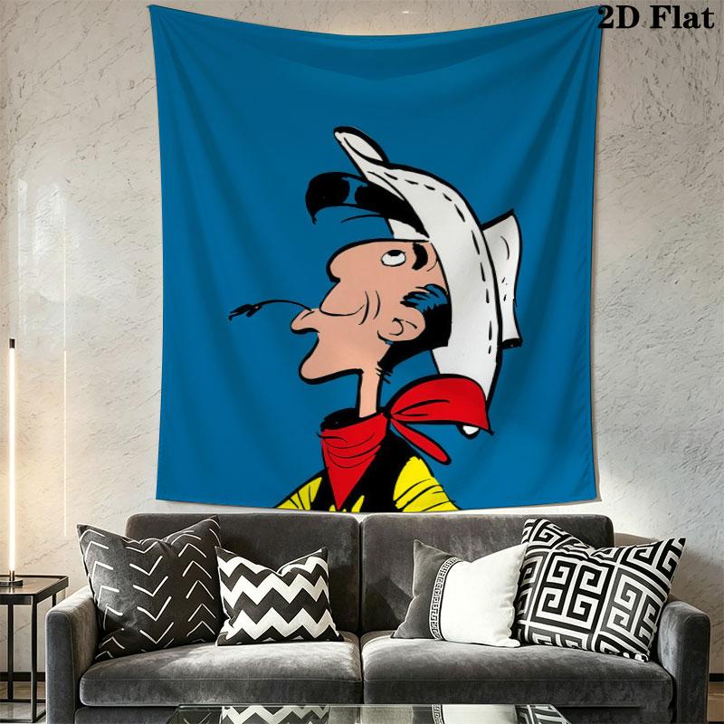 Lucky Luke Soul Wall Tapestry Aesthetic Wall Hanging Printed Fabric Blanket Decorative Tapestries for Bedroom Living Room Home Decor