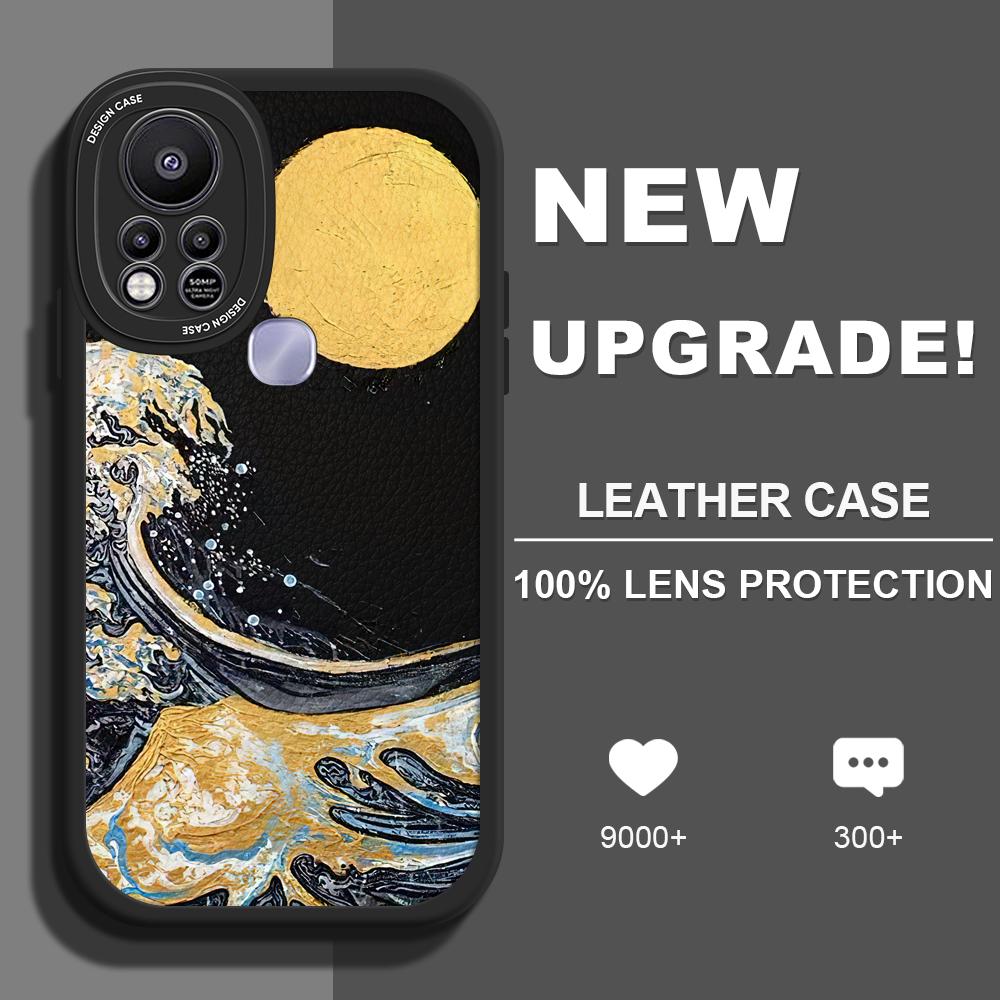 

Тонкая кожа с ощущением яркой луны над морем Мягкий силиконовый чехол из искусственной кожи для телефона iPhone Samsung Huawei Honor Xiaomi Redmi OPPO Realme Vivo Vivo Y91C/Y1S чёрный