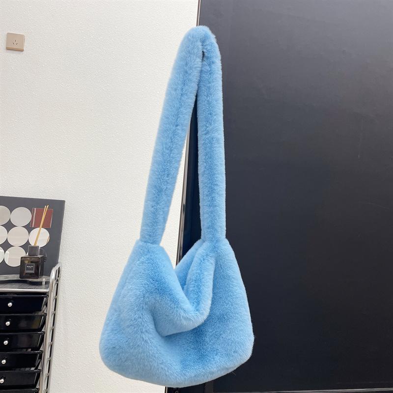 Nepbont Tote Bag voor Dames Winter Pluche Schoudertas Pluizige Messenger Bag Vrouwen Zachte Pluizige Handtassen Shopper Bucket Hobo Bag MIT