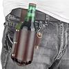 PU Leather Beer Bottle Waist Holster Waist Hanging Style Portable Wine Bottles Beverage Holder with Pen Holder