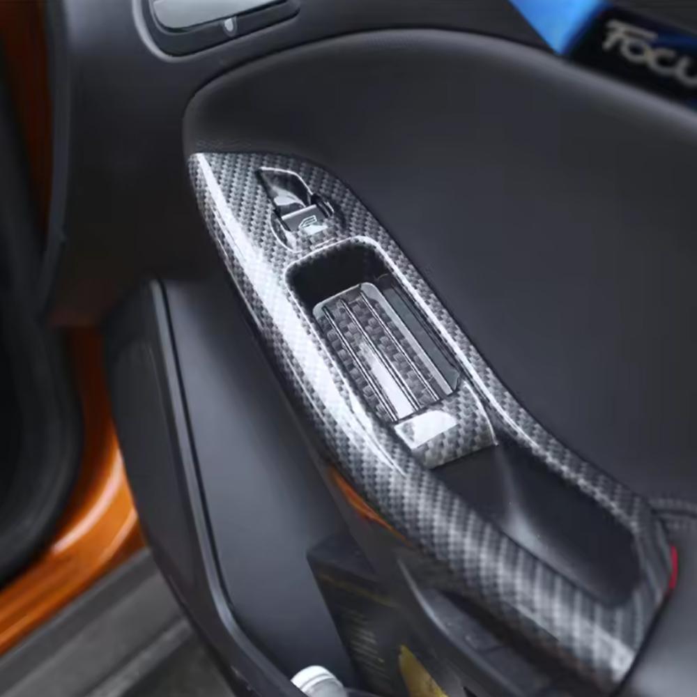 UZYJ9 Car Window Lifter Panel Frame Decoration Cover Trim Sticker For Ford Focus MK 3 4 MK3 MK4 2009-2017 LHD Accessories