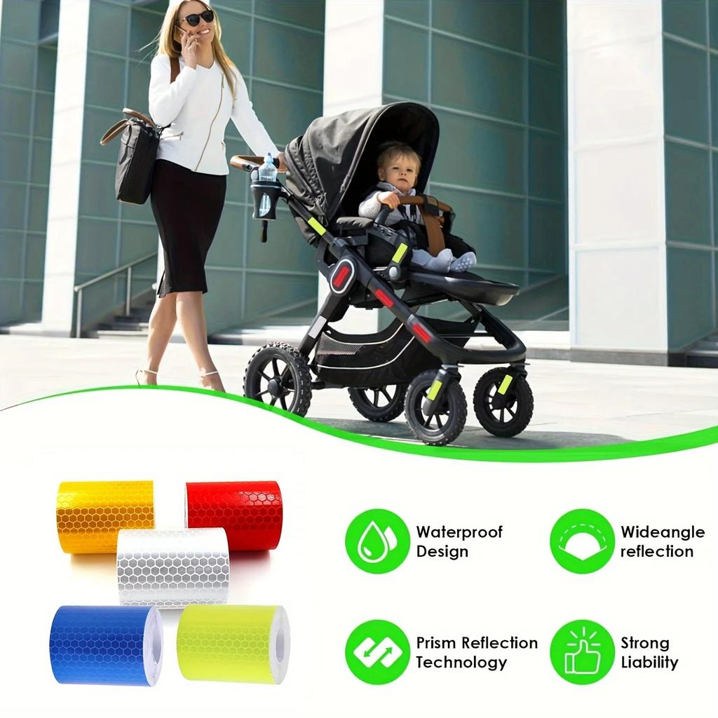 5m Reflective Tape PVC Bicycle Wheels Reflect Fluorescent Sticker Bike Reflective Sticker Strip Tape For Cycling Warning Safety