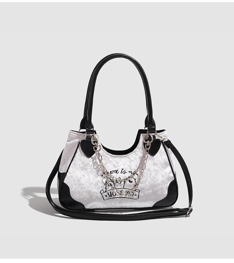 

2025 New Sweet and Cool Style Saddle Bag Niche Spice Girl Handheld Underarm Bag Versatile Commuter One Shoulder Oblique Span Bag Women