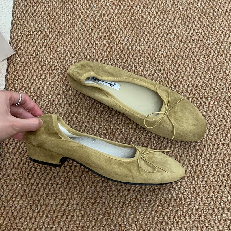 Mode 2025 Neue Damen Flache Damen Ballerinas Tanzschuhe mit niedrigem Absatz Schuhe Mode Runde Zehen Damen Flats Slipper