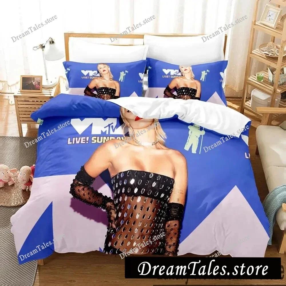 Exquisite 3D Miley Cyrus Singer Wallpaper Print Bedding Set Duvet Cover Comforter Bed Youth Kids Girls Boys Gift741