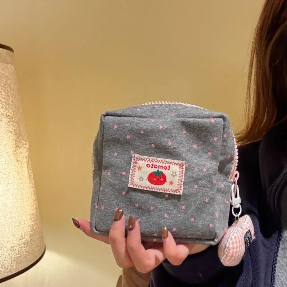 Portable Cute Fabric Sanitary Pad Storage Pouch Multi Functional Mini Cosmetic Makeup Bag for Women