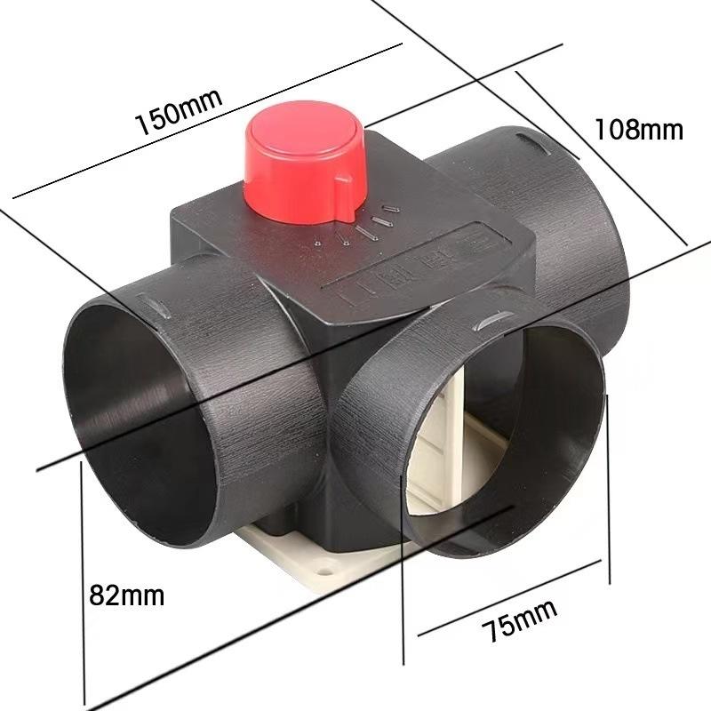 New 1Pcs T Branch Splitter Pipe Joiner Connector 90mm To 75mm Valve Flap Adjustable Air  Heater Vent Ducting For Car Truck