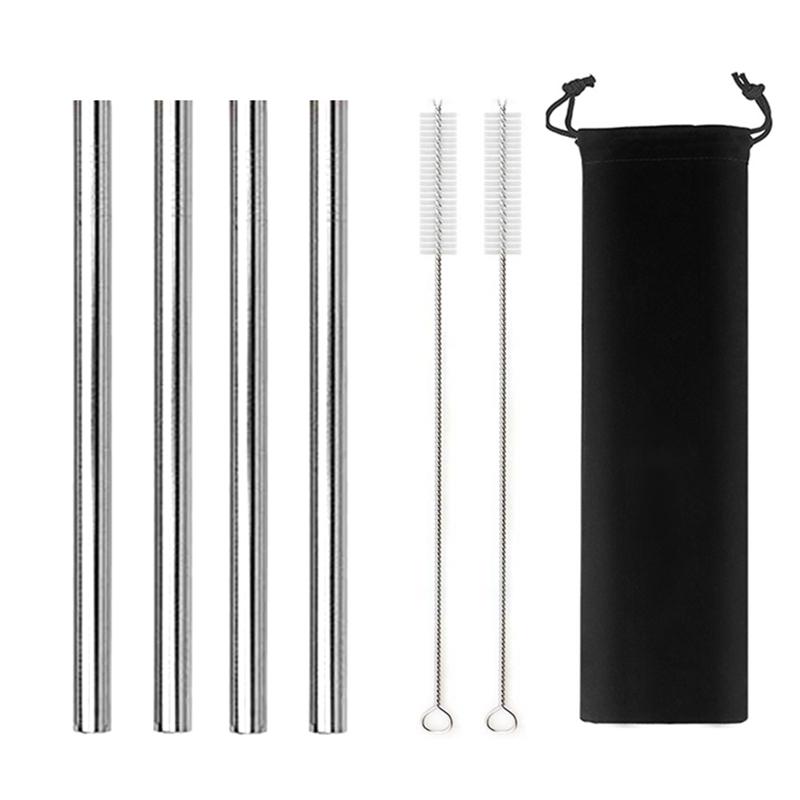 12mm Metal Boba Straws Reusable Bubble Tea Straws Reusable Jumbo Smoothie Straws 304 Stainless Steel Cocktail Drinking Straws