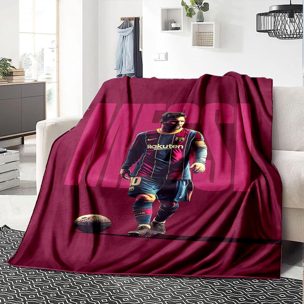 Messi's Legacy Soccer Blanket Comfortable Suitable for Office Bedding Bed for All Occasions Playful Design Suitable for Gifting Relatives and Friends