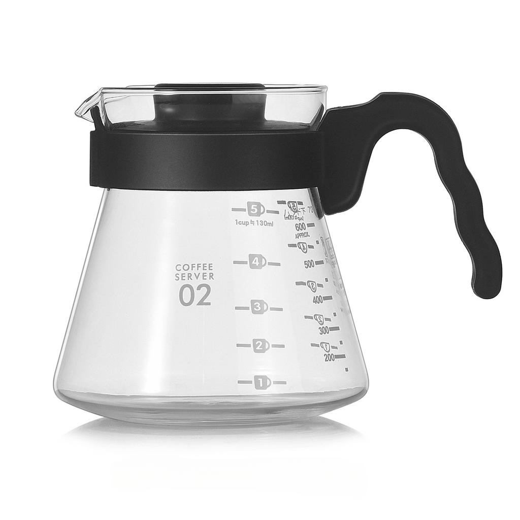 600ml Glas Kaffeekanne Handaufguss Espressokocher Hitzebeständig Filter Mokkakanne Kaffeegeschirr Teegeschirr für die Heimküche