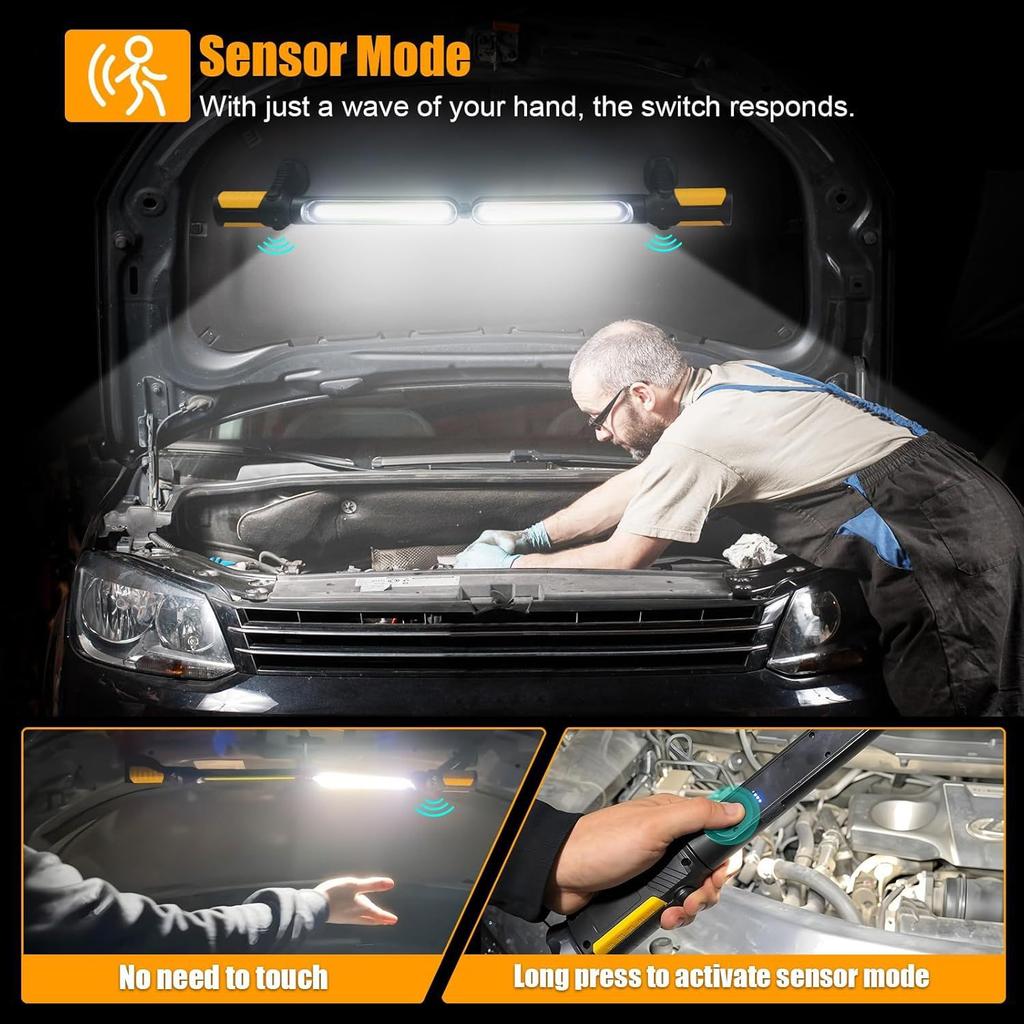 1400LM LED Mechanic LED Work Light Magnetic Base Rotary Folding Work Light Bar High Light 4400mAh Rechargeable