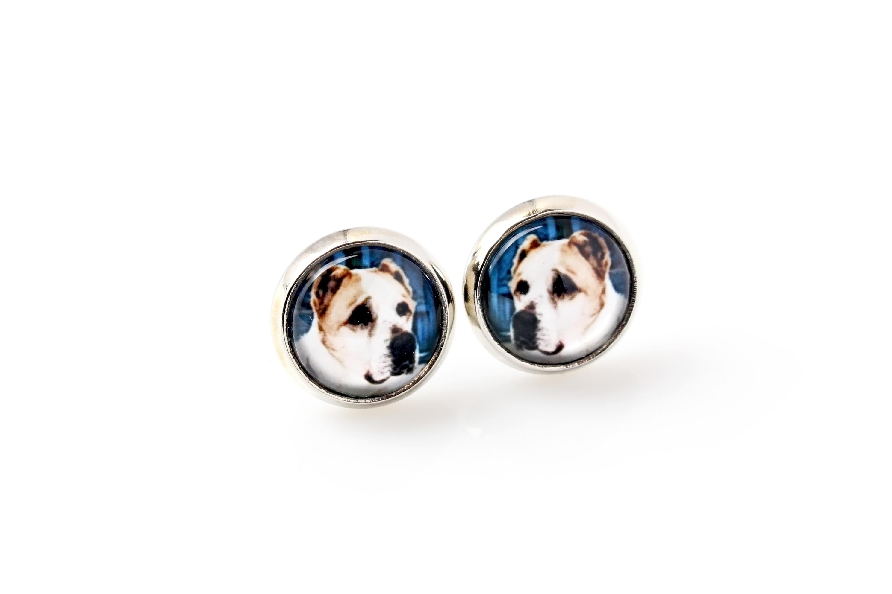 

Central Asian Shepherd Dog - earrings your photo handmade, own photo, jewelry from the Art.-Dog brand срібний