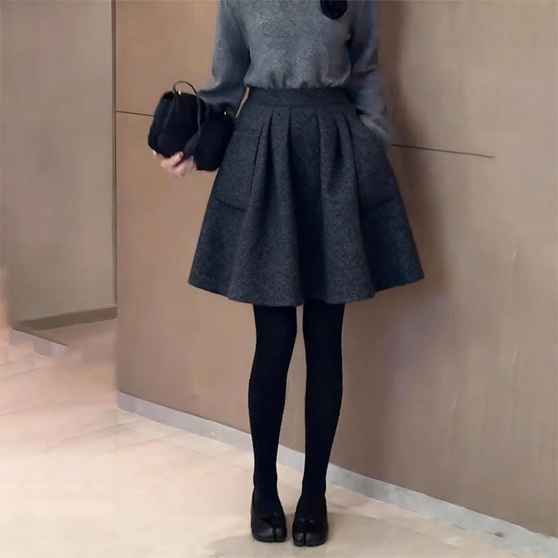 

Women s 2025 Winter Korean Style High-Waisted Deep Gray Woolen Skirt - Thickened, Slimming, Versatile Commuter Style M (101-110 lbs) глубокий/серый