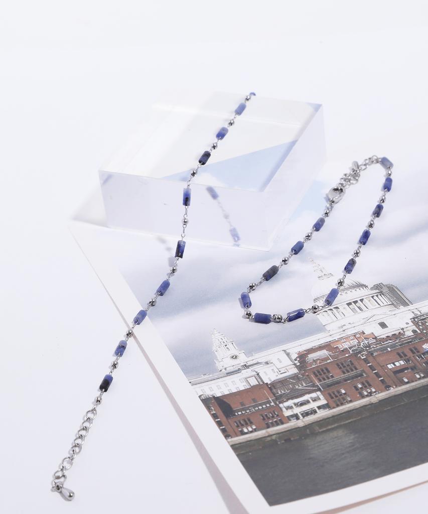 Paul Brial Natural Sodalite Bead Bracelet Pjbb0284