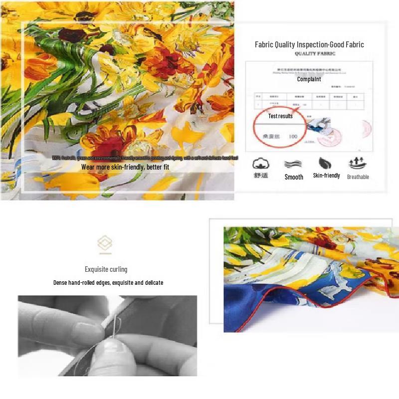 Sunflower Mulberry Silk Scarf