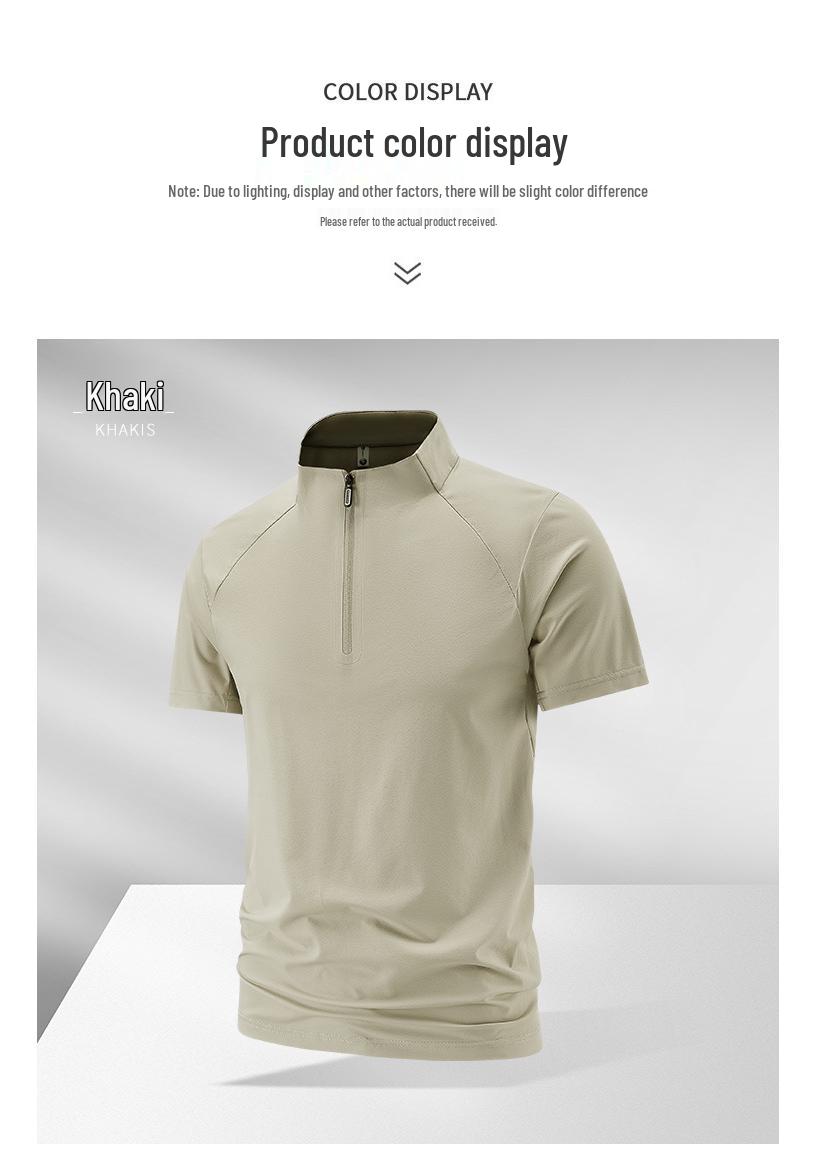 

2026 Plus Size Ice Silk Casual T-Shirt: Summer Breathable Loose Fit for Men & Women L хакі