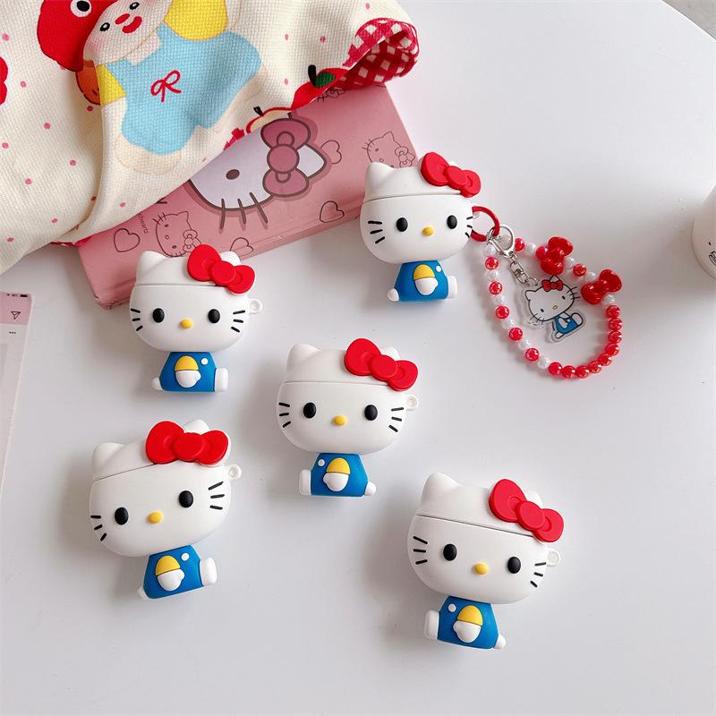 Cute sitting kt cat AirPods pro1 apple bluetooth headset case 1/1 generation cartoon protective case for women