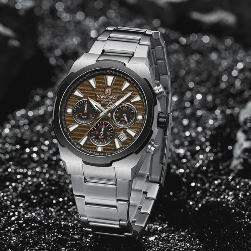 Mens Watches Stainless Steel Watch Waterproof Luxury Quartz Clock Chronograph Luminous Wristwatches Relogio Masculino