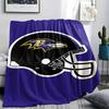 BAL Ravens Printed Flannel Blanket, soft throw for bedroom sofa, washable, fan merchandise, great gift.
