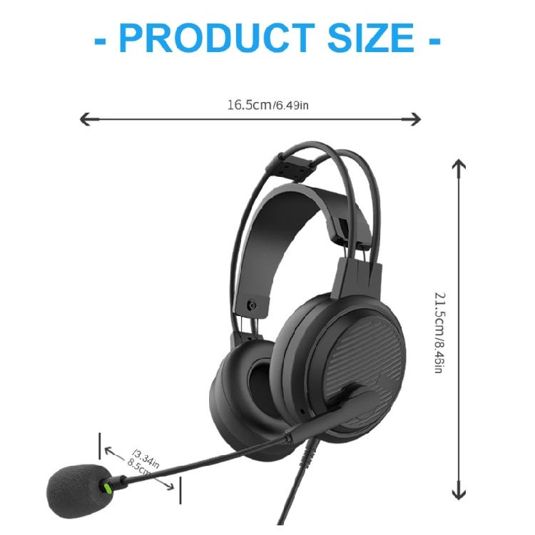 Computer Headset With Detachable Microphone 25cm Adjustable Boom Long Cord Noise Isolation For Prolonged Use