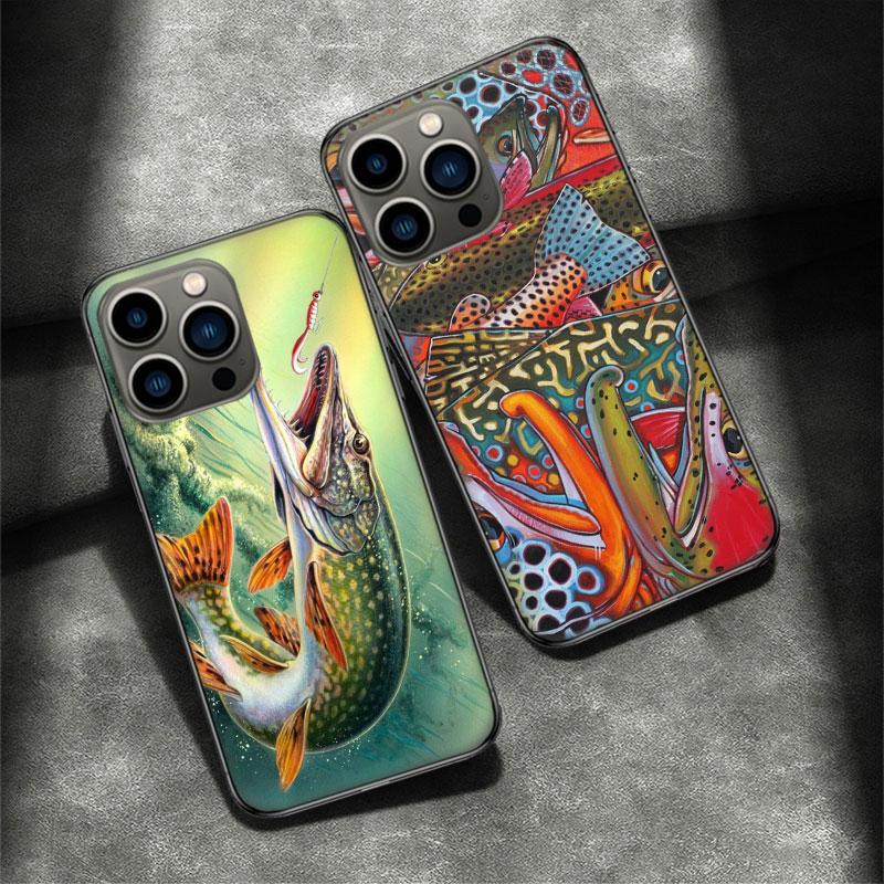 Brown Trout Fly Fishing Phone Case For Apple Iphone 16 15 Plus Soft 13 12 Mini Cover 11 14 Pro Max Capa X XS XR 8 7 Shell Coque
