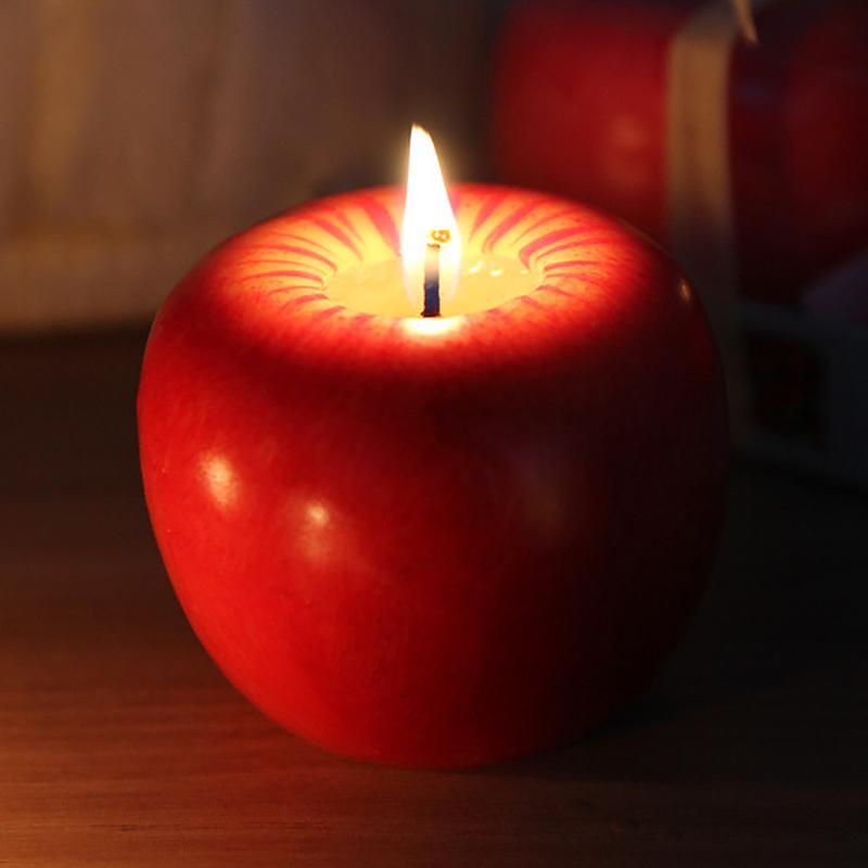 1PCS Red Apple Candle Christmas Gift Christmas Candle Fruit Candles Wedding Gifts Birthday Candle