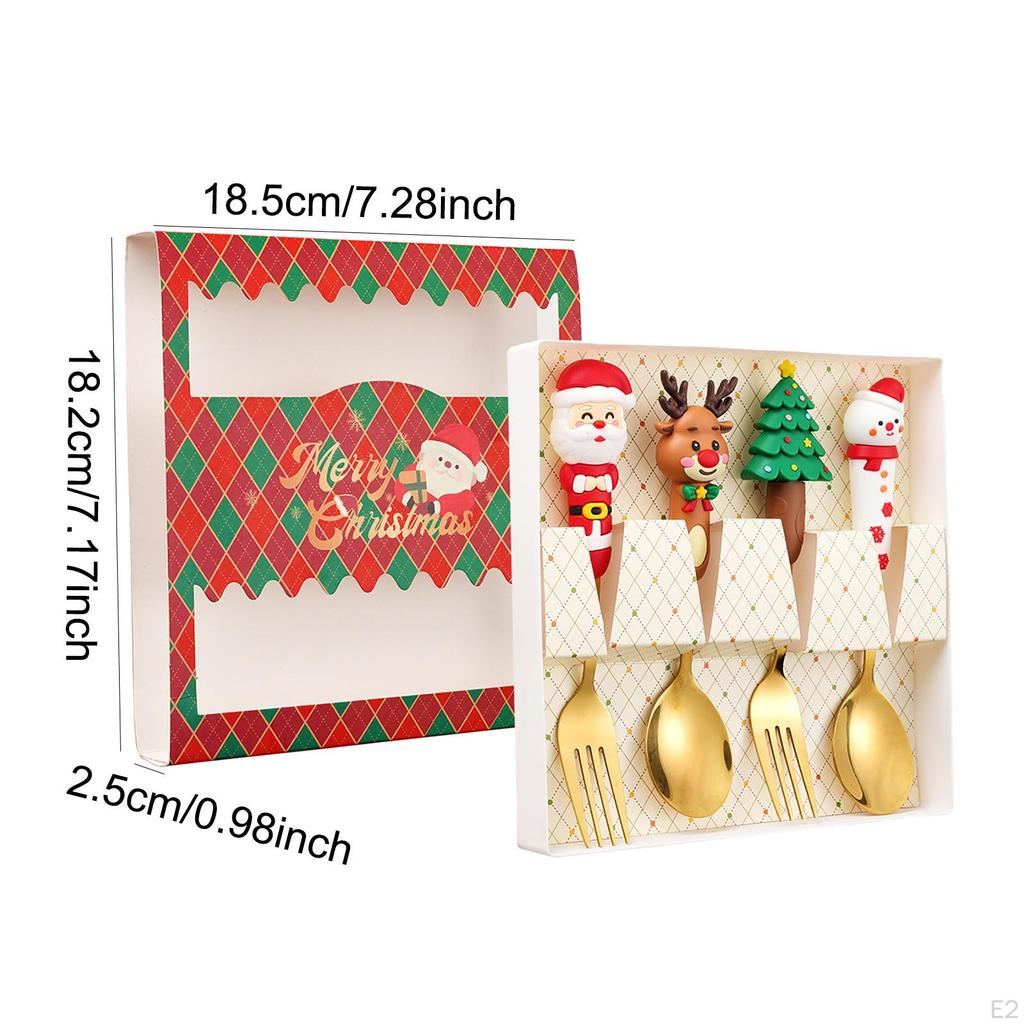 4 Piece Christmas Set, Tableware, Decoration, Cutlery, Teaspoon,
