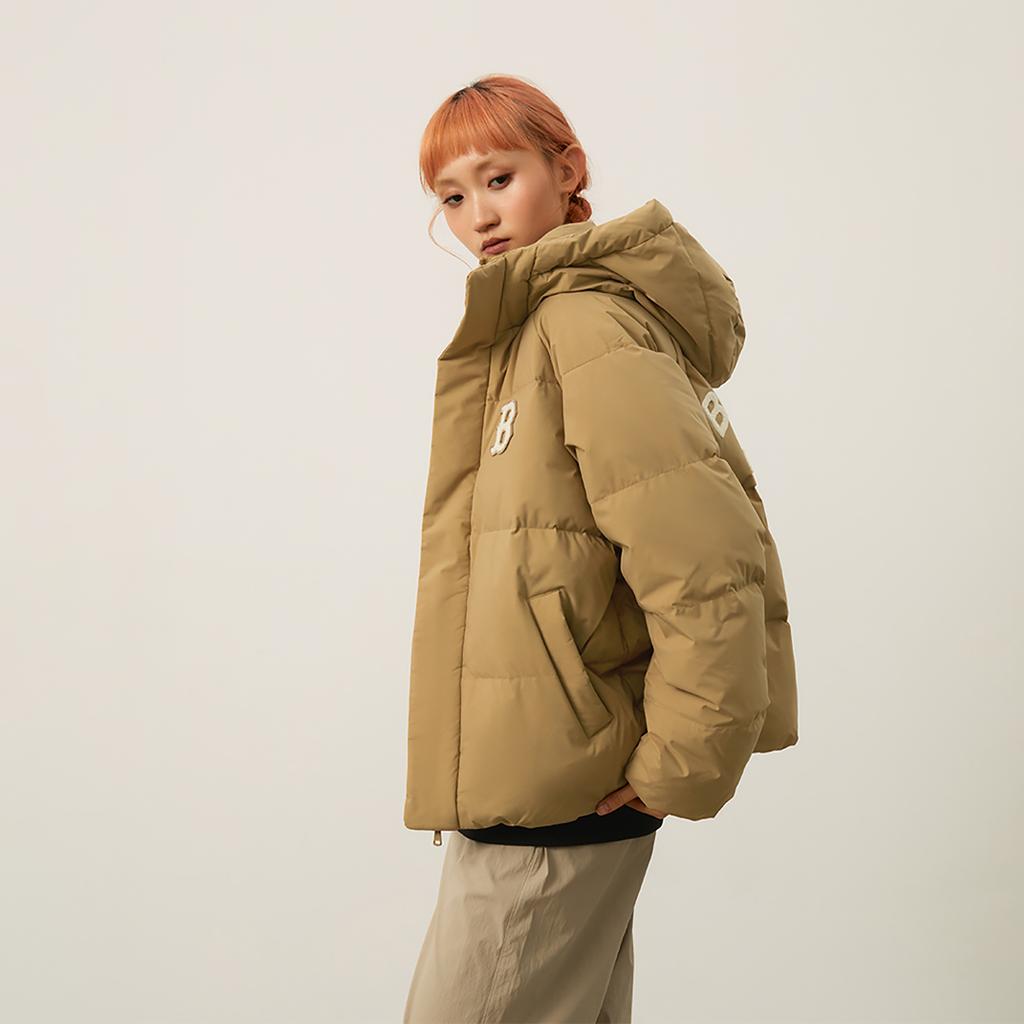 New MLB MLB Preppy Style Collection Boston Red Sox FW24 Down Jacket Unisex Beige Yellow 3ADJV1046-43BGS