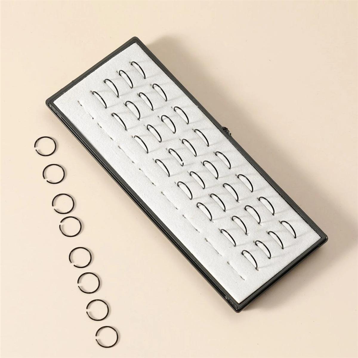 

Кольца для носа из нержавеющей стали 40 шт. в коробке, серьги-гвоздики для носа, кольца для носа, проколы для человеческого тела, цветные кольца для носа типа C, украшения для носа 12*50*20mm чёрный