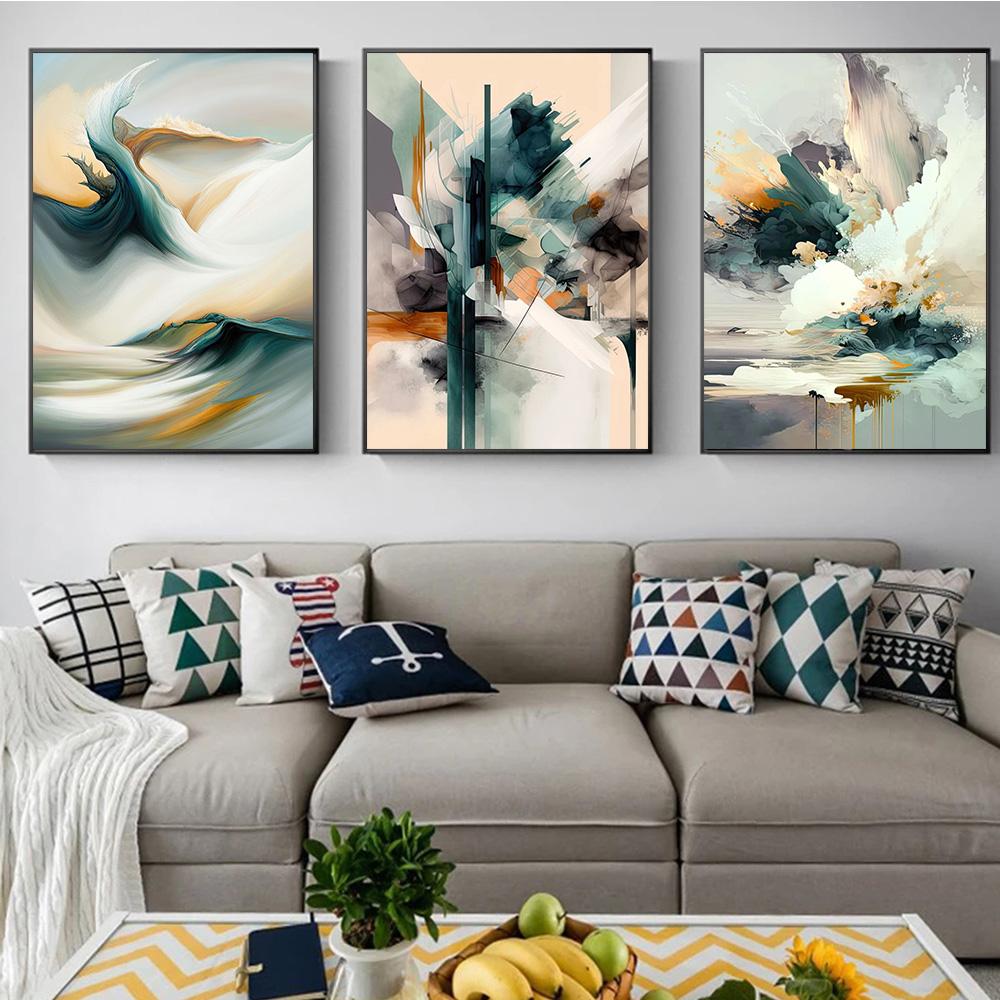 Abstract Art Landscape Colorful Flowers Prints Poster Canvas Painting Modern Wall Art Picture For Living Room Bedroom Home Decor