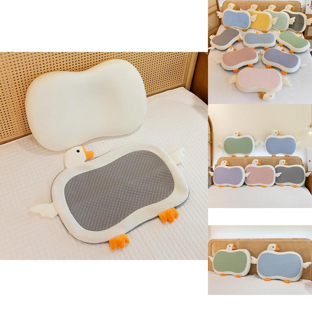 Adorable Summer Ice Silk Plush Goose Pillow Soft Support Cushion For Kids And Office