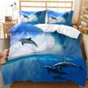 3D Ocean Animal Bedding Set Ocean Duvet Cover 2/3 Piece Set Soft Zipper AU180 * 210 Full Size Luxury Home Textile