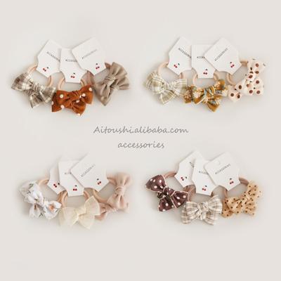 6pcs/set Retro Toddler Girl Hair Band Vintage European Style Bowknot Elastic Hair Rope Lovely Sweet Princess Hair Accessories