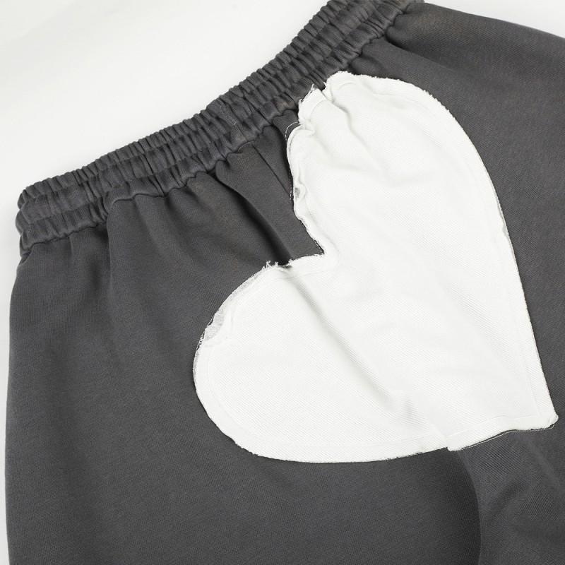 Mens Loose Fit Wide Leg Sweatpants Streetwear Graphic Patchwork Joggers Casual Trousers