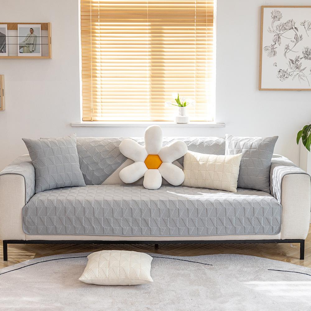 Four Seasons, material periat universal, matlasat, brodat, perna de canapea, modern, simplu, de culoare solida, perna de canapea prosop