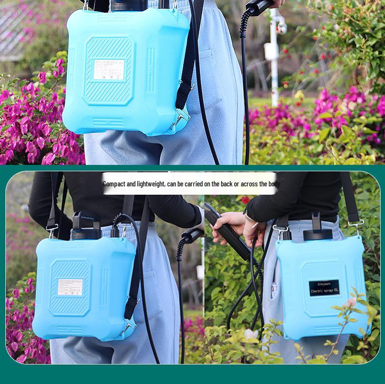 Pulverizador Elétrico de Alta Capacidade para Pomares - 5L/8L, 6 Opções de Bico, Ideal para Pesticidas e Rega de Flores