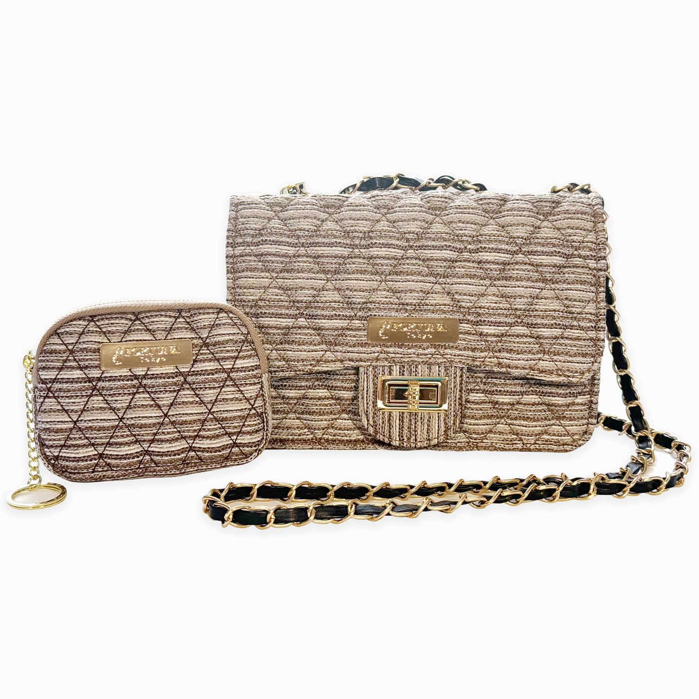 

Chain Bag Kyoori Matelasse Chain Bag Coin Case Set Bag Coin Case Set Brown [Fortuna Tokyo] & (Brown) Women s FT-MBAGS1-BRSET &