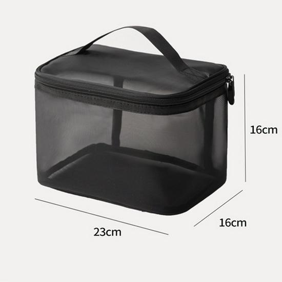 

2025 Двухслойная большая вместимость ручная нейлоновая прозрачная сумка-органайзер для макияжа