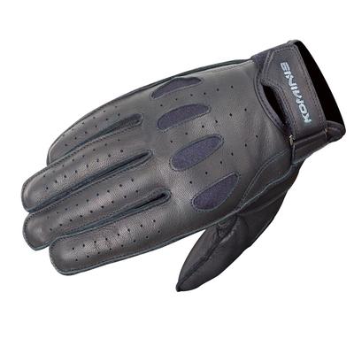KOMINE Motorcycle Vintage Short Leather Size Genuine for and Autumn Gloves, Black, 2XL, GK-161 971, Leather, Spring, Summer,