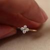 18K Gold-Plated Sterling Silver Four-Leaf Clover Zircon Ring for Women - High-End Design and Versatile Fashion Accessory.