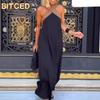Women's Fashion Summer Spring Solid Color Print Sleeveless Casual Dresses