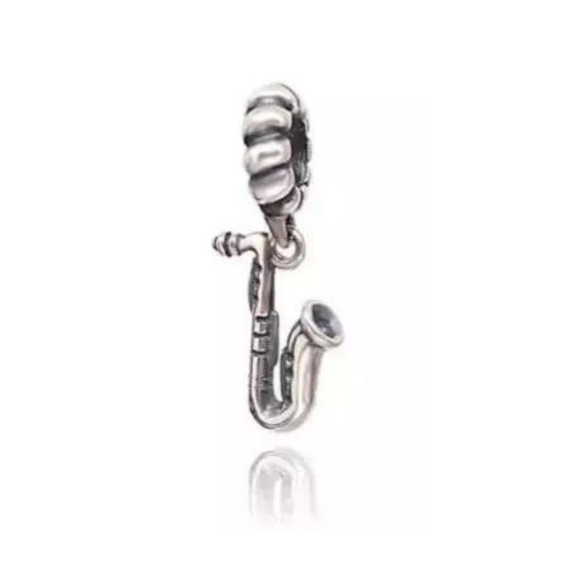 New S925 Sterling Silver Piano Guitar Audio Cassette Musical Note Bead Fit Original  Bracelet Trinket DIY Women Jewelry