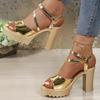 Fashion Sexy Solid Open Toe Pumps Heels Women Summer Fashion Buckle Strap Women's Pumps Shoes Pu Platform Extreme High Heels Ladies