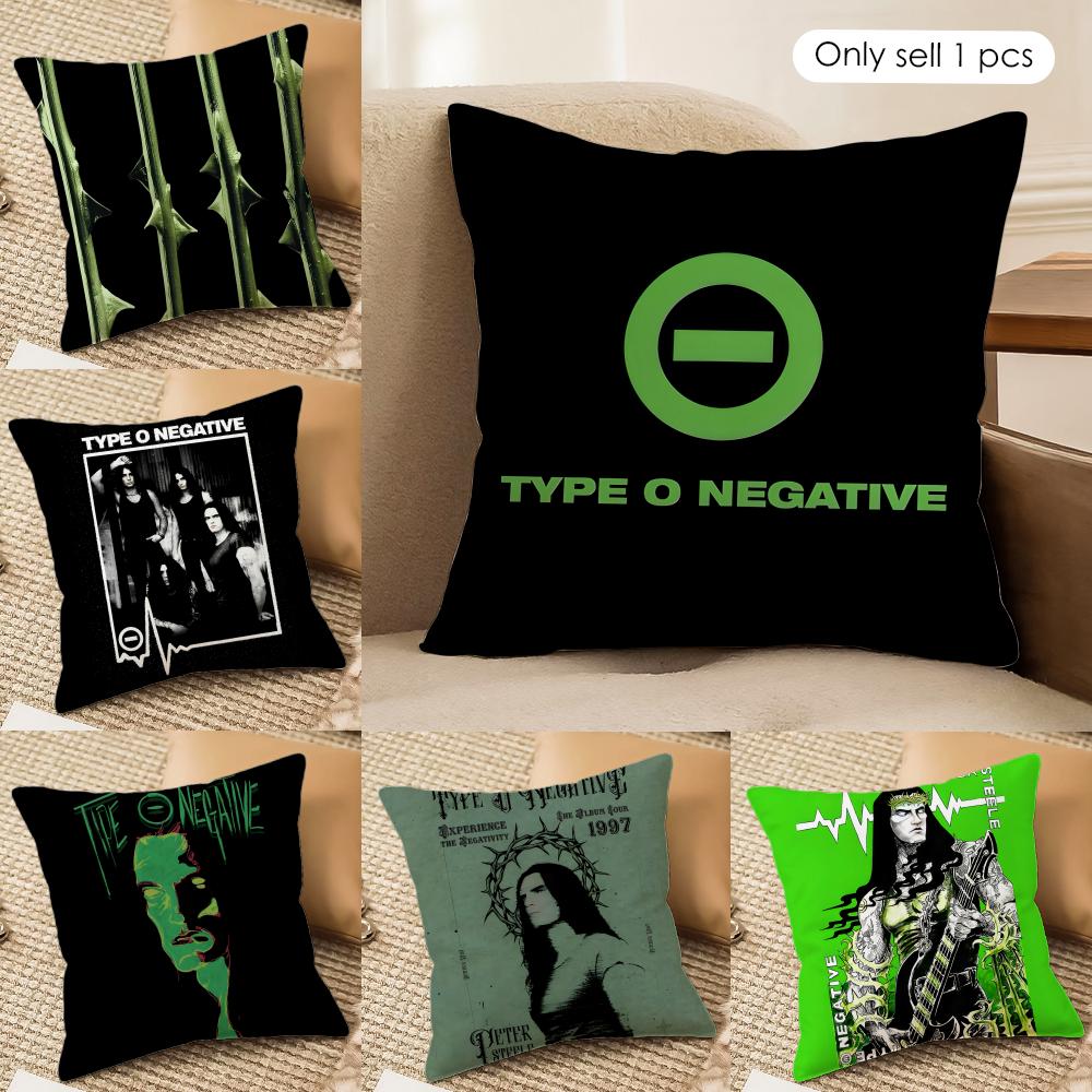 TType O Negative PPeter Steele Cushion Cover Silky Short Plush Invisible Zipper Dustproof Sofa Pillow Case for Home Decor