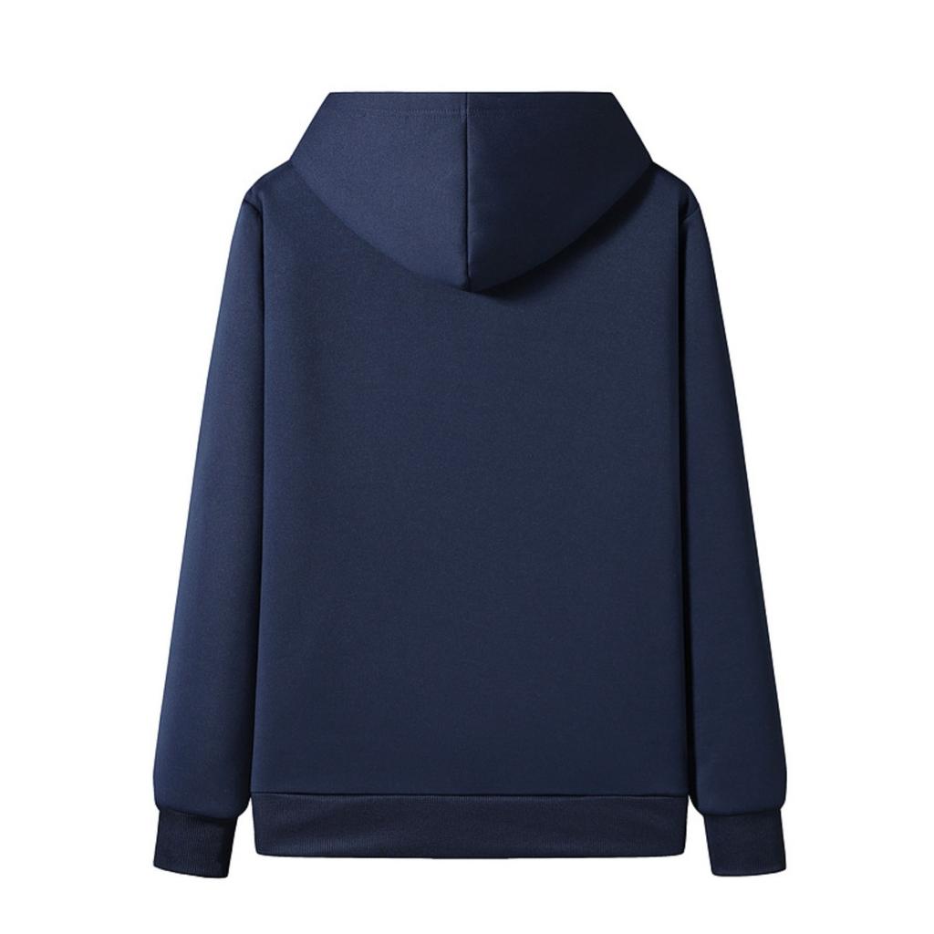 Hettejakke i lammeull for menn, høst og vinter med tykk fleecehette-cardigan, avslappet varm jakke