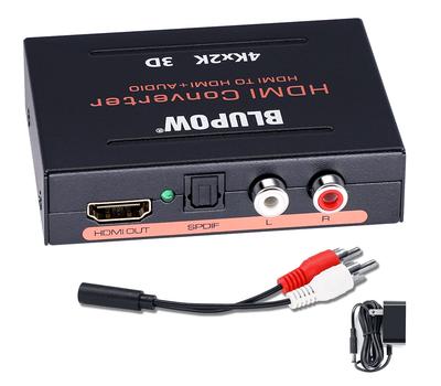 BLUPOW HDMI Audio Splitter, 4K30Hz/3D Compatible, Audio Output: Optical Digital/R/L Analog, HDMI Sound Splitter, Audio Distributor, Digital Audio Spli